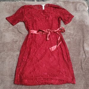 Red Lace Maternity Tunic
